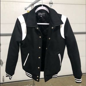 Straight to Hell Varsity JET B&W Jacket XS
